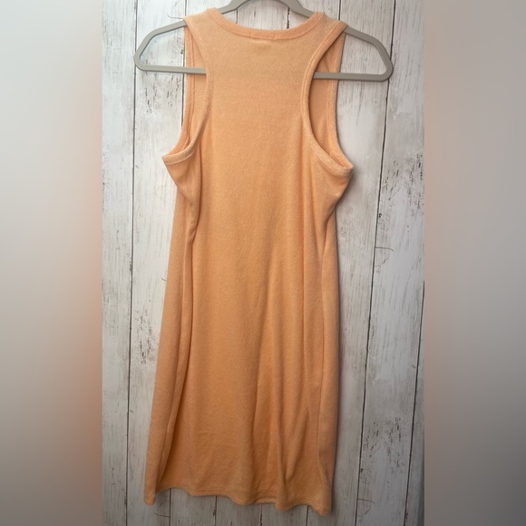 Derek Heart Orange Sheath Mini Dress Mock Neck Sleeveless size Large - Picture 3 of 7